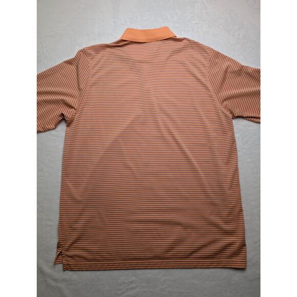 Donald Ross Mens Golf Polo Shirt - Large Orange Stripe Performance ODCC 1892 - Picture 8 of 8